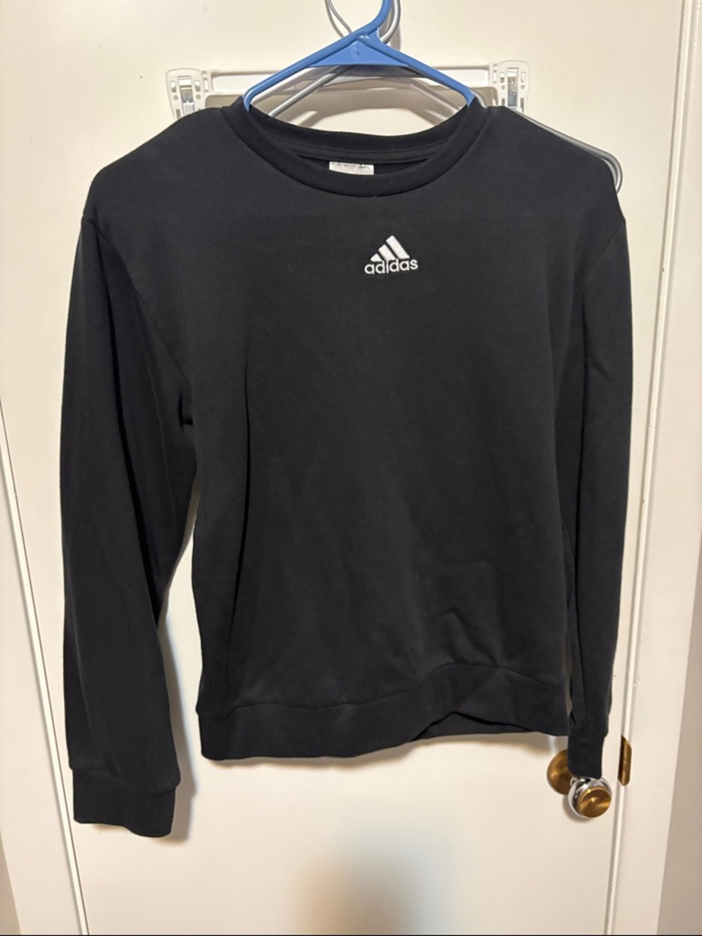 adidas Black Sweatshirt with White Trefoil Logo